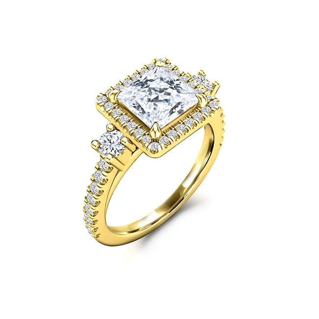 Designer Princess Cut Moissanite Engagement Rings 